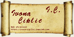 Ivona Čiplić vizit kartica